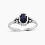 925 Sterling Silver Blue Topaz Ring
