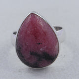 Rhodonite Gemstone 925 Sterling Silver Ring