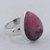 Rhodonite Gemstone 925 Sterling Silver Ring