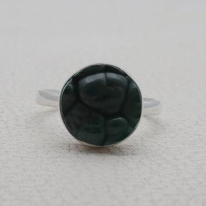 925 Sterling Silver Malachite Brain Rings