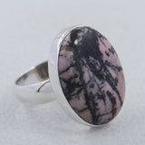 Rhodonite Gemstone 925 Sterling Silver Ring