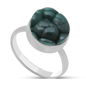 925 Sterling Silver Malachite Brain Rings