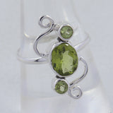 Natural Peridot Gemstone 925 Sterling Silver Ring