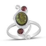 Natural Peridot Gemstone 925 Sterling Silver Ring