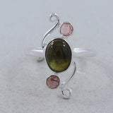 Natural Peridot Gemstone 925 Sterling Silver Ring