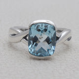 Blue Topaz Silver Rings