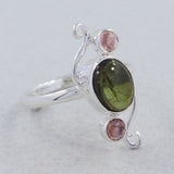 Natural Peridot Gemstone 925 Sterling Silver Ring