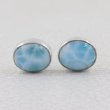 Larimar Studs Silver Earring