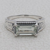 Green Amethyst Silver Rings