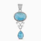 Rainbow Moonstone Silver Pendant