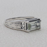 Green Amethyst Silver Rings