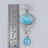 Larimar Gemstone 925 Sterling Silver Pendant