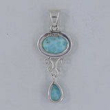 Larimar Gemstone 925 Sterling Silver Pendant