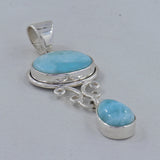 Larimar Gemstone 925 Sterling Silver Pendant