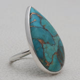 Blue Copper Turquise Silver Rings