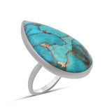 Blue Copper Turquise Silver Rings