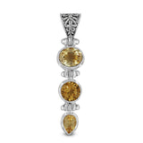 Natural Citrine Sterling Silver Pendant