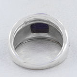 925 Sterling Silver Black Stingray Charoite Mens Ring