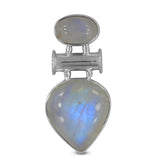 Rainbow Moonstone Silver Pendant