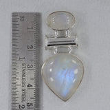 Rainbow Moonstone Silver Pendant