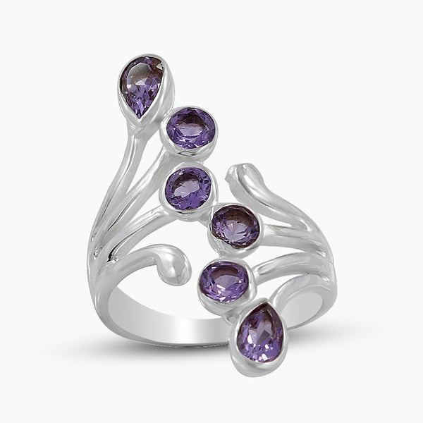 Amethyst Silver Women's Rings