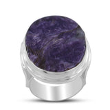 Charoite Gemstone 925 Sterling Silver Men's Ring