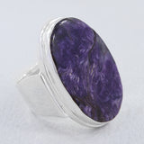 Charoite Gemstone 925 Sterling Silver Men's Ring