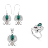 Malachite Silver Jewelry Set