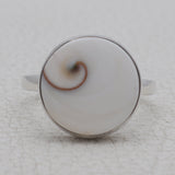 Shiva Shell Eye Silver Rings