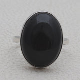 Rainbowc Obsidian Silver Rings