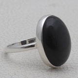 Rainbowc Obsidian Silver Rings