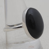 Rainbowc Obsidian Silver Rings