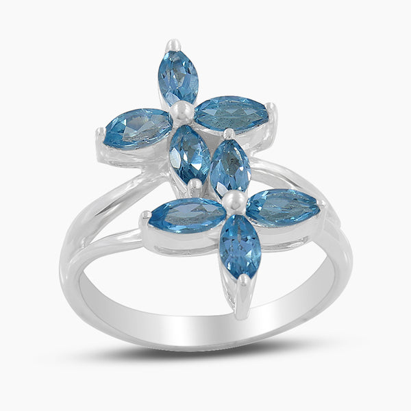 925 Sterling Silver Blue Topaz Rings