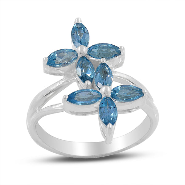 925 Sterling Silver Blue Topaz Ring