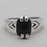 Black Onxy Silver Rings