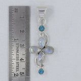 Rainbow Moonstone Silver Pendant