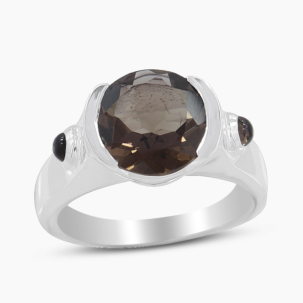 925 Sterling Silver Smoky Quartz Rings