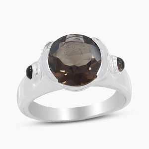 925 Sterling Silver Smoky Quartz Rings