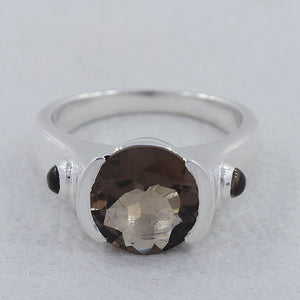 925 Sterling Silver Smoky Quartz Rings