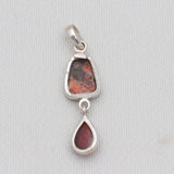 Ammolite & Hessonite Silver Pendant