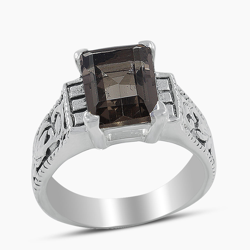 925 Sterling Silver Smoky Quartz Rings