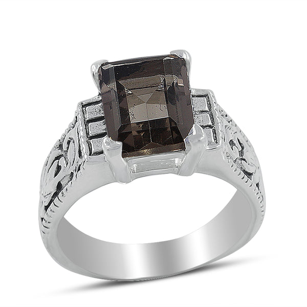 925 Sterling Silver Smoky Quartz Rings