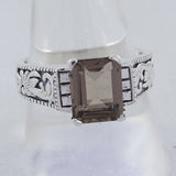 Natural Smoky Quartz 925 Sterling Silver Ring