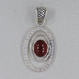 925 Sterling Silver Hessonite Pendant