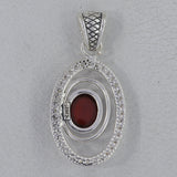 925 Sterling Silver Hessonite Pendant