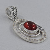 925 Sterling Silver Hessonite Pendant