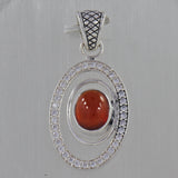 925 Sterling Silver Hessonite Pendant