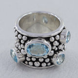 925 Sterling Silver Blue Topaz Ring