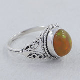 Natural Ethiopian Opal 925 Sterling Silver Ring