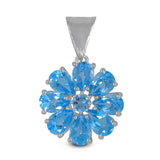 Natural Blue Topaz Silver Pendant